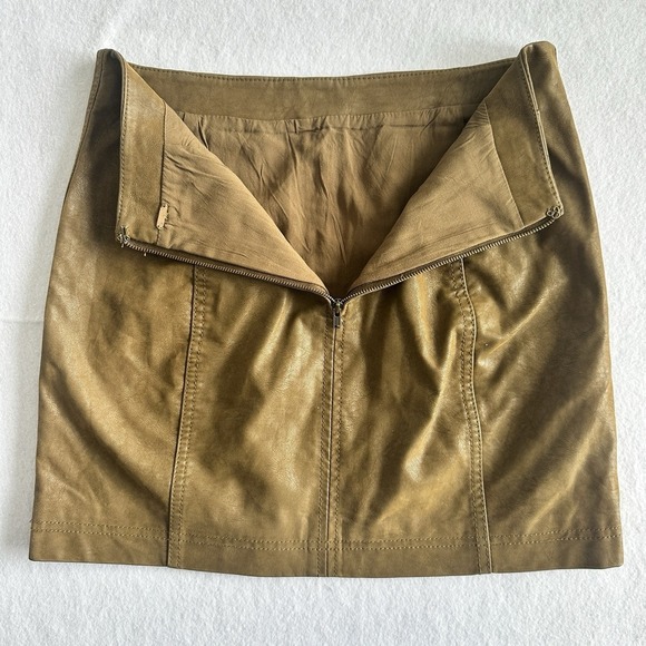 Free People Skirt 4 Mini Brown Faux Suede Modern Femme Mini Boho Western - Picture 4 of 6